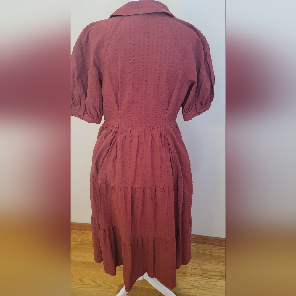 FREE THE ROSES STRIPE TEXTURE MIDI DRESS - Picture 7 of 9